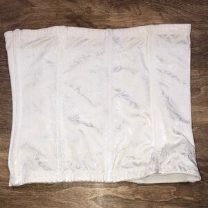 Flexees size large ivory boned corset bra top